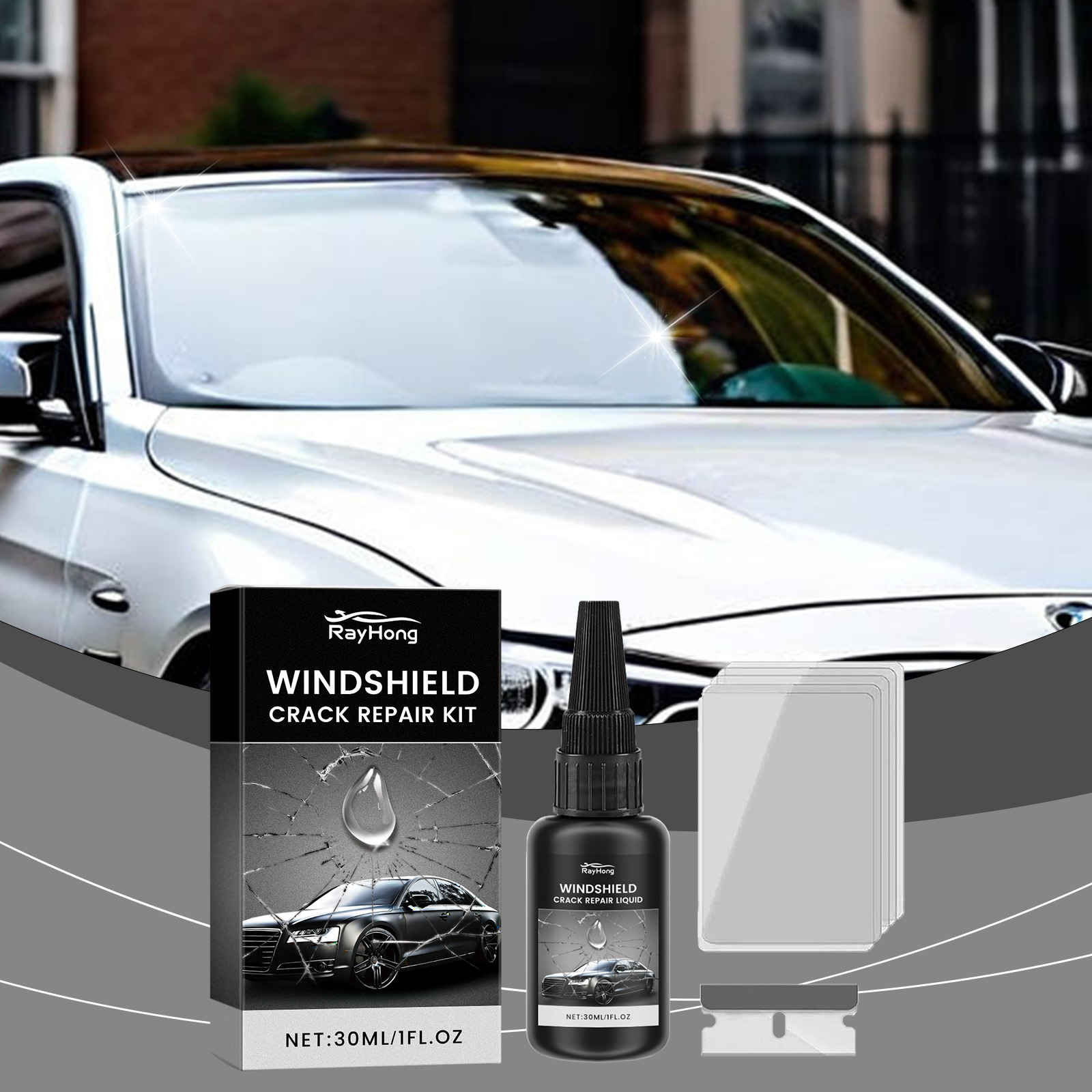กาวซ่อมกระจกหน้ารถ - กาวซ่อมรอ - Liquid Uv Glue Kit บทวิจารณ์และราคา